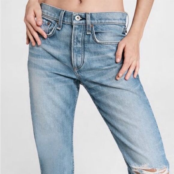Rag and Bone Rosa Mid-Rise Boyfriend Jeans In Jones - Picture 3 of 9